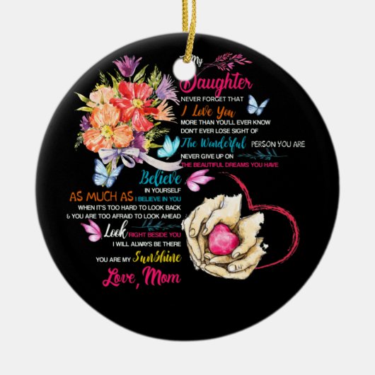 zu meinem Tochtergeschenk von einer Mama-Matchfami Keramik Ornament (Vorne)