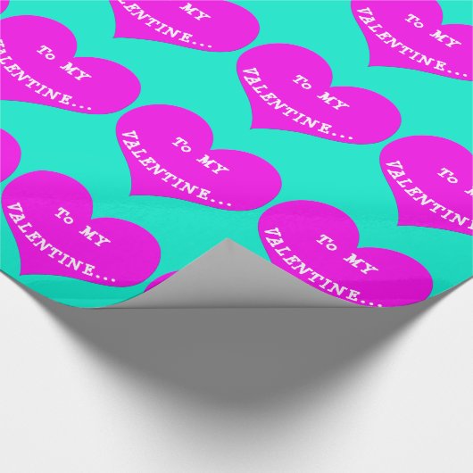 Zu meinem Valentine Pink Heart Wrapping Paper Geschenkpapier (Ecke)