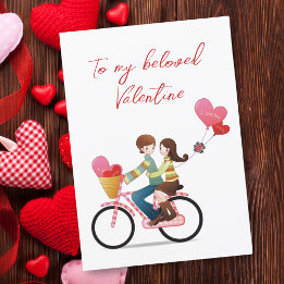 Zu meinem Valentiner Paar Fahrrad fahren Feiertagskarte