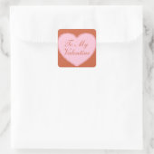 Zu meinem Valentinherz Quadratischer Aufkleber (Tasche)