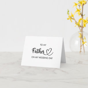 Zu meinem Vater auf meinem Hochzeitstag gefaltete  Karte