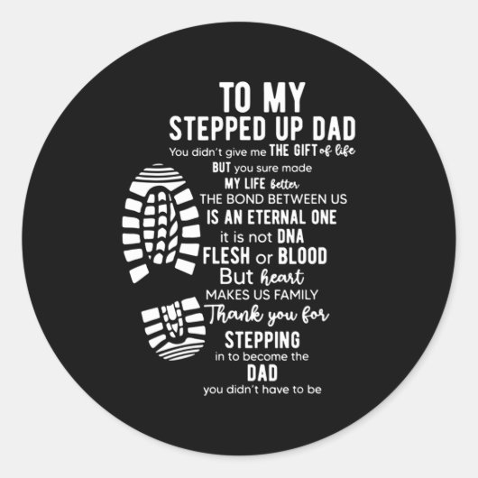 Zu meinem Vater Stepfather Sprichwort Stepdad Runder Aufkleber (Vorderseite)