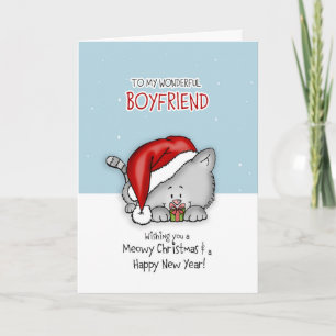 Zu meinem wunderbaren Freund - Cat Christmascard Feiertagskarte