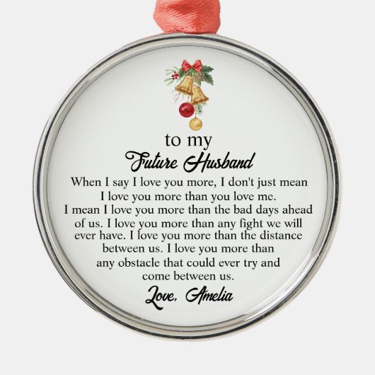 Zu meinem zukünftigen Ehemann, Future Husband, von Ornament Aus Metall (Vorne)
