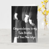 ZU MEINEM **ZWEIN BRUDER** AUF SEINER WEDD DAY CAR KARTE (Gelbe Blume)