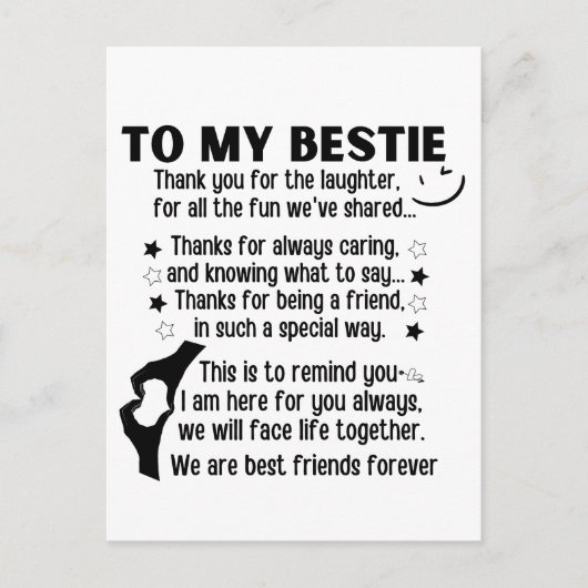 Zu meinen Bestie sind wir für immer die besten Fre Postkarte (Vorderseite)