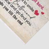 Zu meinen Bestie. Wir sind schon so lange Freunde Seidenpapier (Detail)