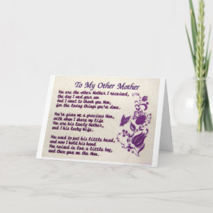zu meiner anderen Mutter; Dankeschön Dankeskarte