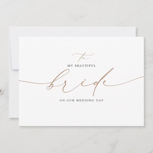 zu meiner Braut an unserem Hochzeitstag Elegant (Vorderseite)