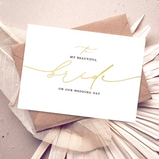 zu meiner Braut an unserem Hochzeitstag Elegant Folieneinladung