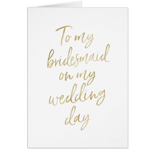 Zu meiner Brautjungfer auf meinem Hochzeitstag  