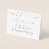 Zu meiner Ehefrau auf unserer JubiläumsSilberstrei Folienkarte (Vorderseite)