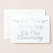 Zu meiner Ehefrau auf unserer JubiläumsSilberstrei Folienkarte (Vorderseite mit Umschlag)
