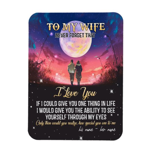 Zu meiner Ehefrau | Brief an meine Ehefrau Liebe v Magnet (Vertikal)