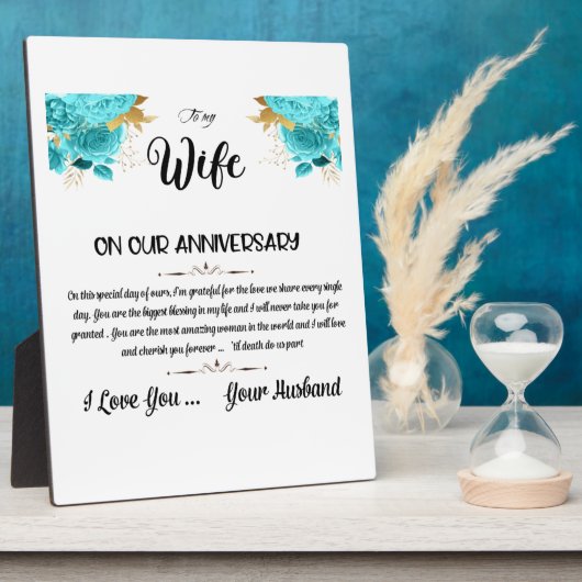 Zu meiner Ehefrau Fotoplatte (Seite)