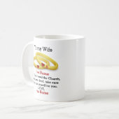 Zu meiner Ehefrau für ihr Ehepaar Ring Monogramm Kaffeetasse (Vorderseite Links)