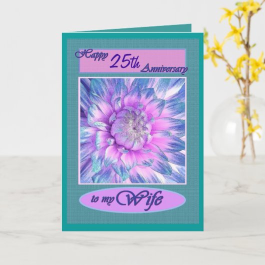 Zu meiner Ehefrau - glücklicher 25-jähriger Geburt Karte (Gelbe Blume)