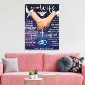 zu meiner Ehefrau. Ich werde immer bei dir sein Leinwanddruck (Insitu (Wohnzimmer))