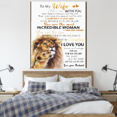 Zu meiner Ehefrau Löwengeschenk, Liebe Ehefrau Geb Leinwanddruck (Insitu (Schlafzimmer))