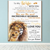 Zu meiner Ehefrau Löwengeschenk, Liebe Ehefrau Geb Leinwanddruck (Insitu (Holzboden))