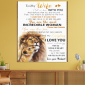 Zu meiner Ehefrau Löwengeschenk, Liebe Ehefrau Geb Leinwanddruck (Insitu (Wohnzimmer))