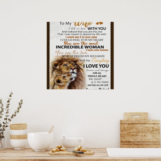 Zu meiner Ehefrau Löwengeschenk, Liebe Ehefrau Geb Poster (Küche)