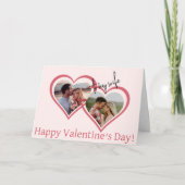 Zu meiner Ehefrau rosa Herzen zwei Fotos Valentins Karte (Vorderseite)