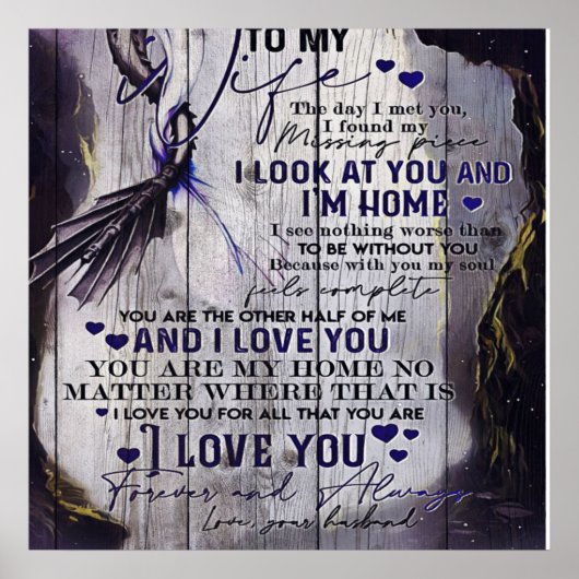 Zu meiner Ehefrau | Witzige Zitate zur Ehefrau | N Poster (Vorne)