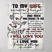Zu meiner Ehefrau | WOHNGESTALTUNG | An meine Ehef Poster (Vorne)