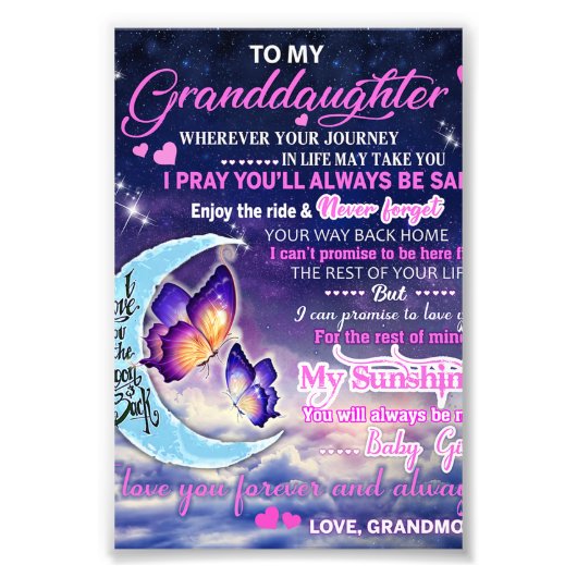 Zu meiner Enkelin Butterflies Geburtstagsgeschenki Fotodruck (Vorne)