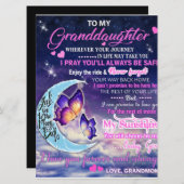 Zu meiner Enkelin Butterflies Geburtstagsgeschenki Menükarte (Vorne/Hinten)