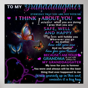 Zu meiner Enkelin Butterflies Geburtstagsgeschenki Poster