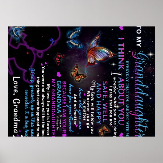 Zu meiner Enkelin Butterflies Geburtstagsgeschenki Poster (Vorne)