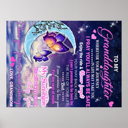 Zu meiner Enkelin Butterflies Geburtstagsgeschenki Poster (Vorne)