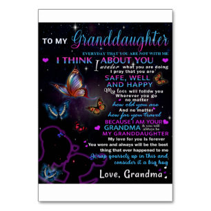 Zu meiner Enkelin Butterflies Geburtstagsgeschenki Tischnummer