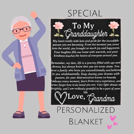 Zu meiner Enkelin PEONY Personalisiert Blanket Fleecedecke
