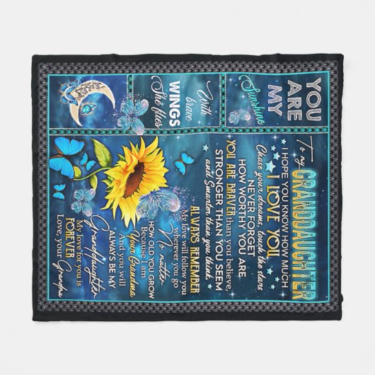 Zu meiner Enkelin Sonnenblumengeschenk, Babygesche Fleecedecke (Vorderseite (Horizontal))