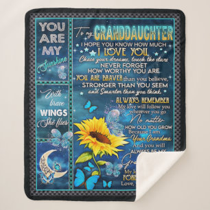 Zu meiner Enkelin Sonnenblumengeschenk, Babygesche Sherpadecke