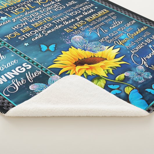 Zu meiner Enkelin Sonnenblumengeschenk, Babygesche Sherpadecke (3/4)