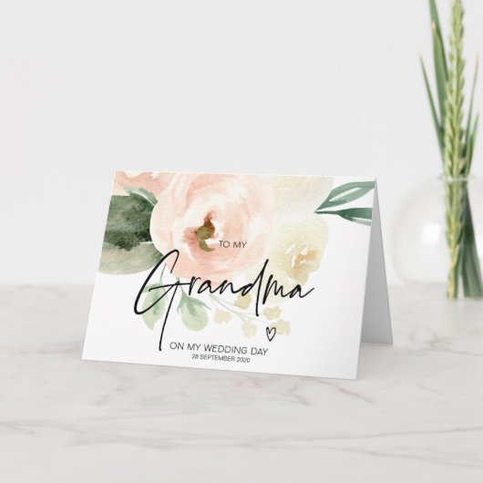 Zu meiner Großmutter am Hochzeitstag blüten Karte (Vorderseite)