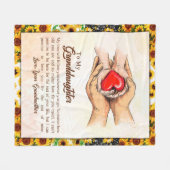 zu meiner Großtochter Sonnenblumengeschenk von Oma Fleecedecke (Vorderseite (Horizontal))