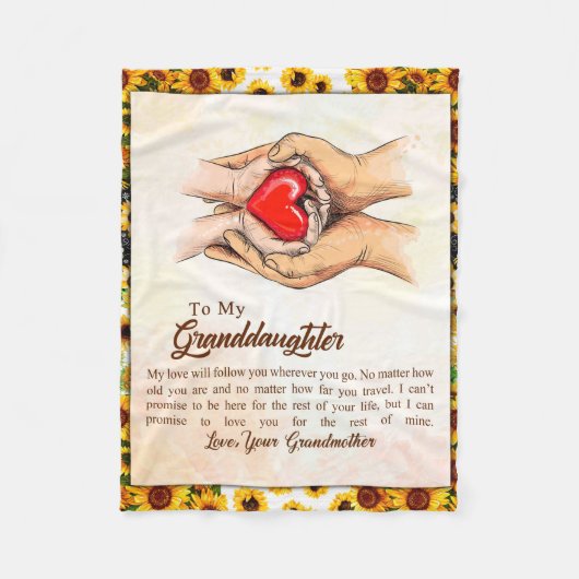 zu meiner Großtochter Sonnenblumengeschenk von Oma Fleecedecke (Vorderseite)