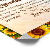 zu meiner Großtochter Sonnenblumengeschenk von Oma Poster (Ecke)