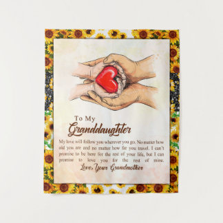 zu meiner Großtochter Sonnenblumengeschenk von Oma Wandteppich