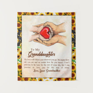 zu meiner Großtochter Sonnenblumengeschenk von Oma Wandteppich