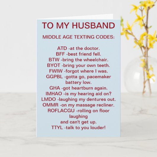 ZU MEINER KOSTENKARTE MIT DEM HUSBAND* MITTE ALTER KARTE (Gelbe Blume)