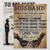 Zu meiner Liebe mein Ehemann | Niedliche Zitate | Menükarte (Vorne/Hinten)