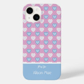 Zu meiner Liebe Name Blau und rosa Herz Muster Case-Mate iPhone Hülle (Rückseite)