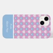 Zu meiner Liebe Name Blau und rosa Herz Muster Case-Mate iPhone Hülle (Rückseite (Horizontal))