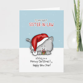 Zu meiner lieblichen Schwägerin - Cat Christmascar Feiertagskarte
